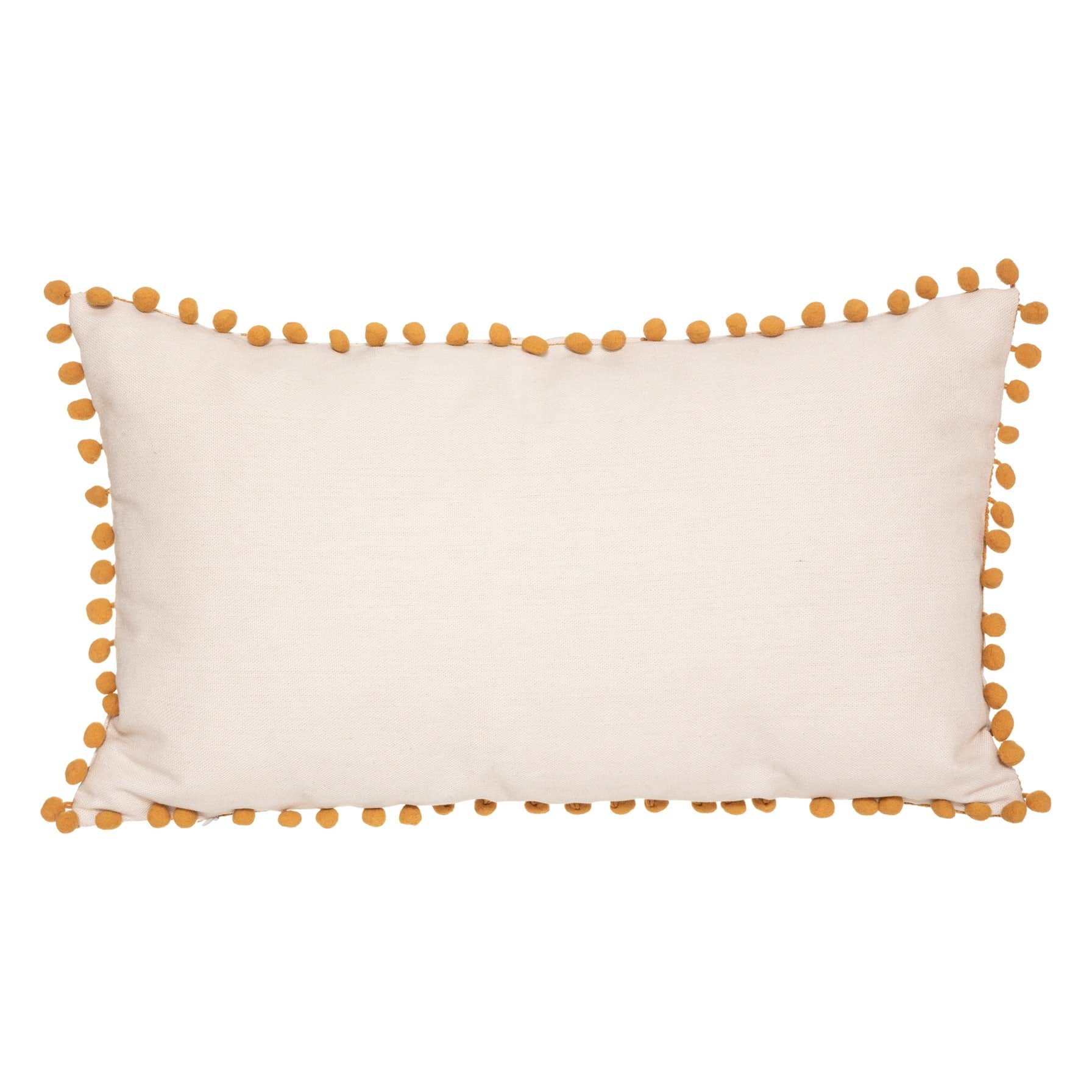 Atmosphera Polyester Rectangle Cushion W/ Pompoms (50 x 16 x 30 cm)