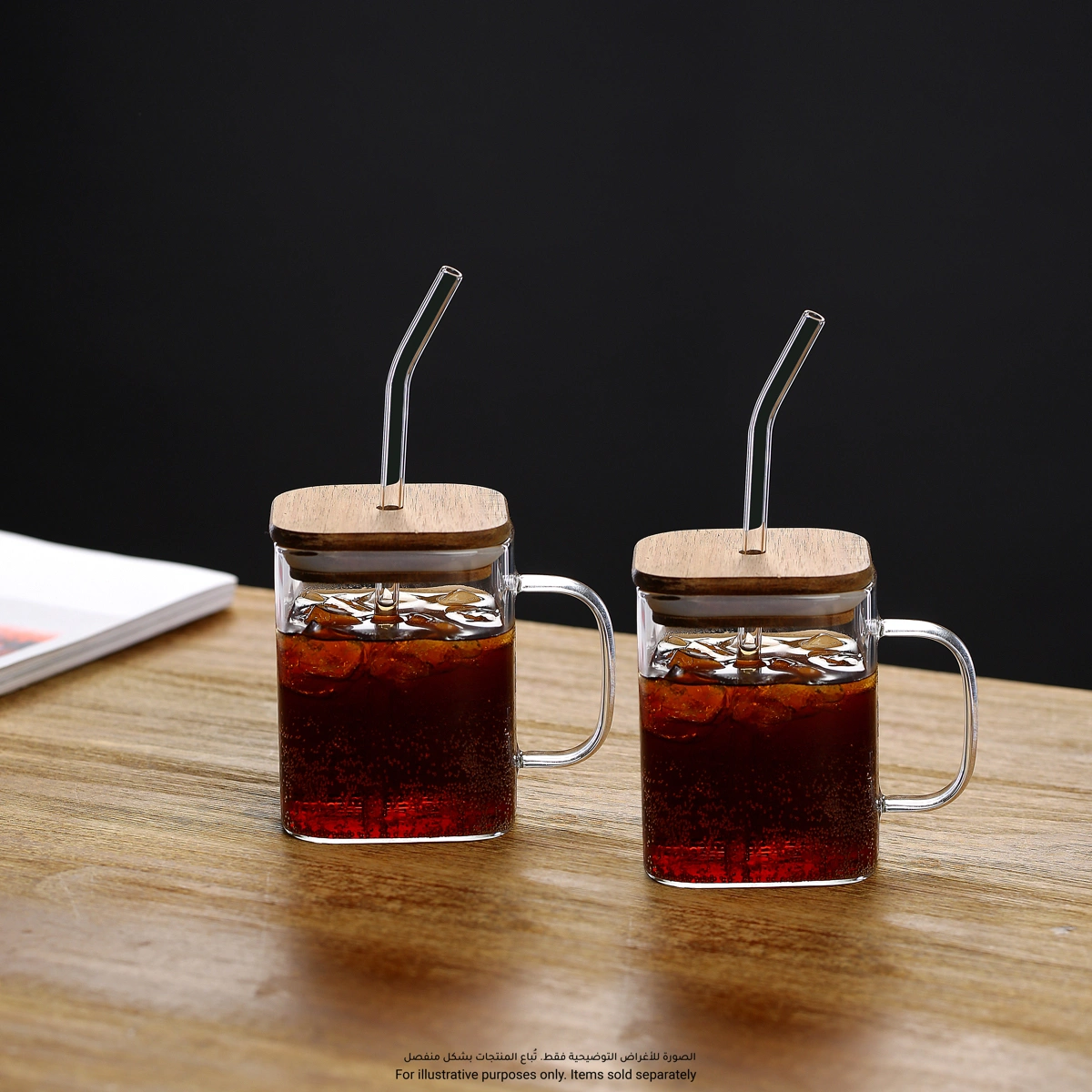 Neoflam Mug Set W/Wooden Lid & Straw (480 ml, 2 Pc.)