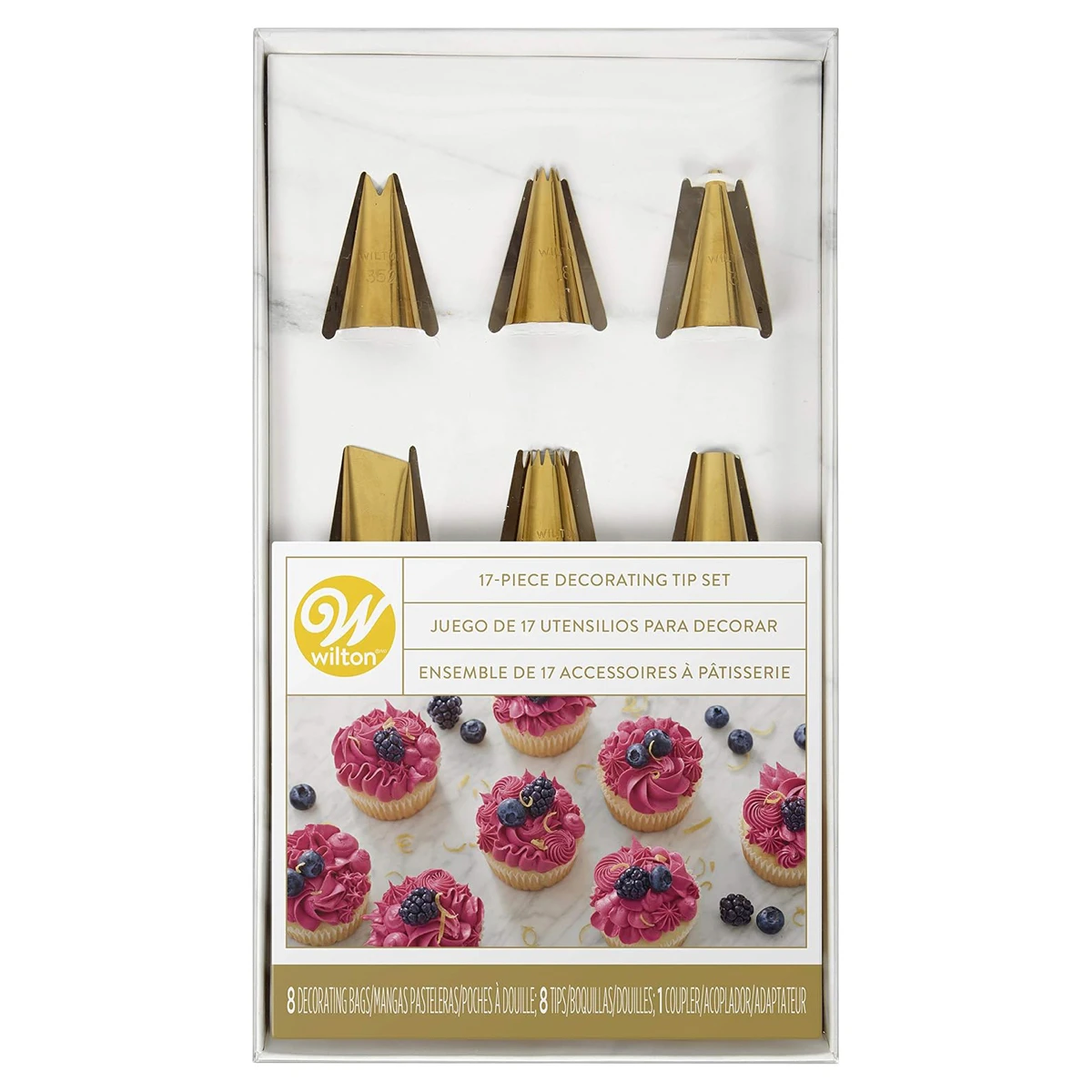 Wilton Decorating Supplies Set (Navy Blue & Gold,17 Pc.)