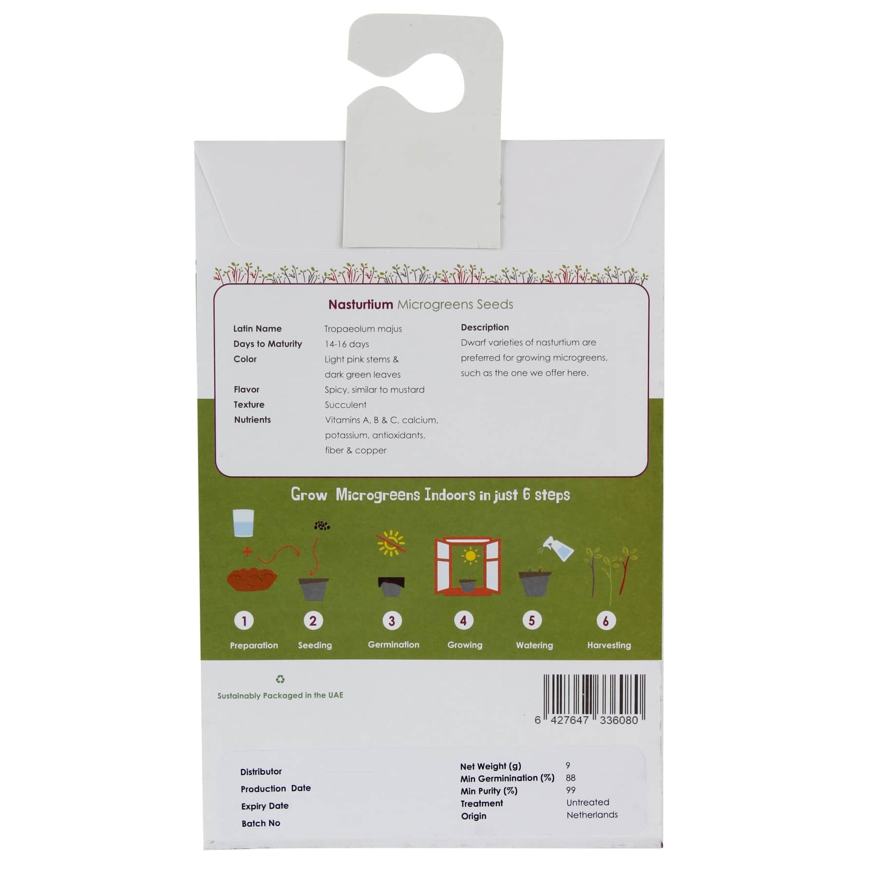 Growhub Microgreen Nasturtium Seeds Pack