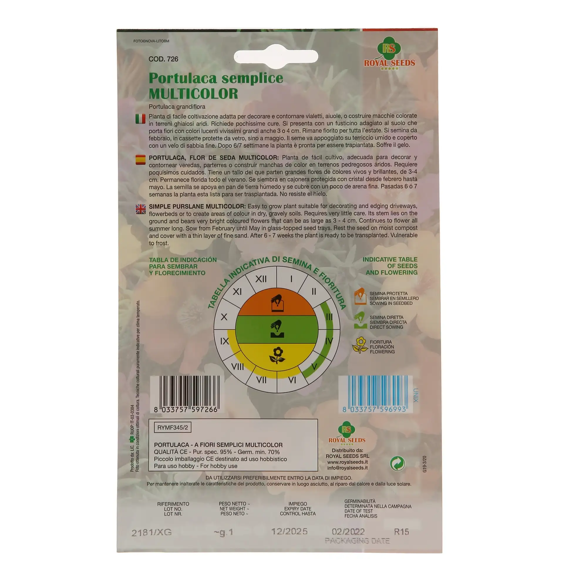 Royal Seeds Single Mixed Simple Purslane Seed Pack