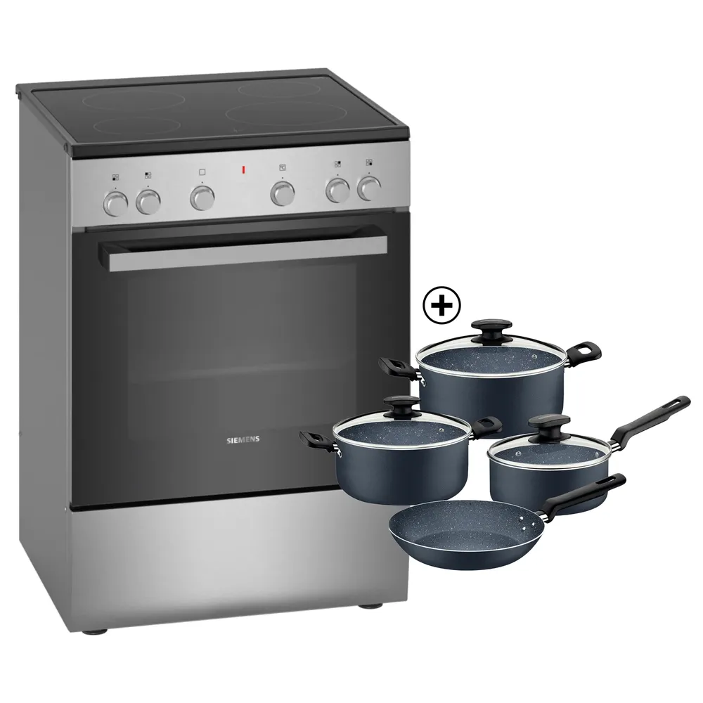 Siemens Freestanding 4-Zone Electric Cooker, HK6L00070M (85 x 60 x 60 cm)