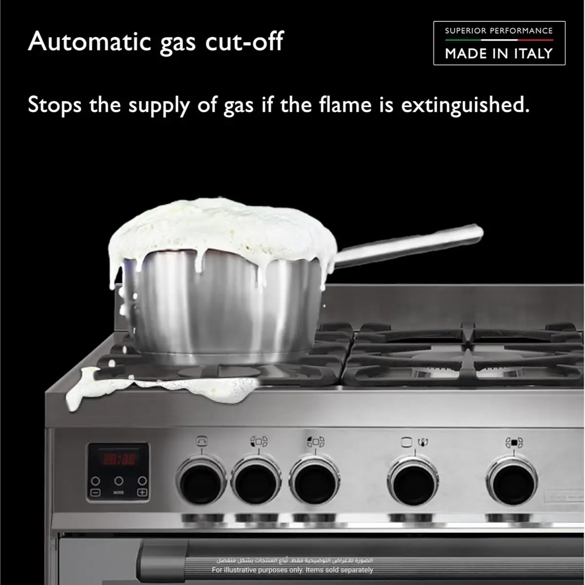 Tecnogas Superiore Freestanding 4-Burner Gas Cooker W/Oven, N3X66G4VC (67 L, ‎60 x 60 x 85 cm)