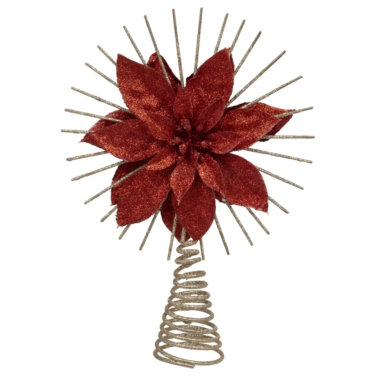 Atmosphera Metal Poinsettia Tree Topper (25 cm, Red)
