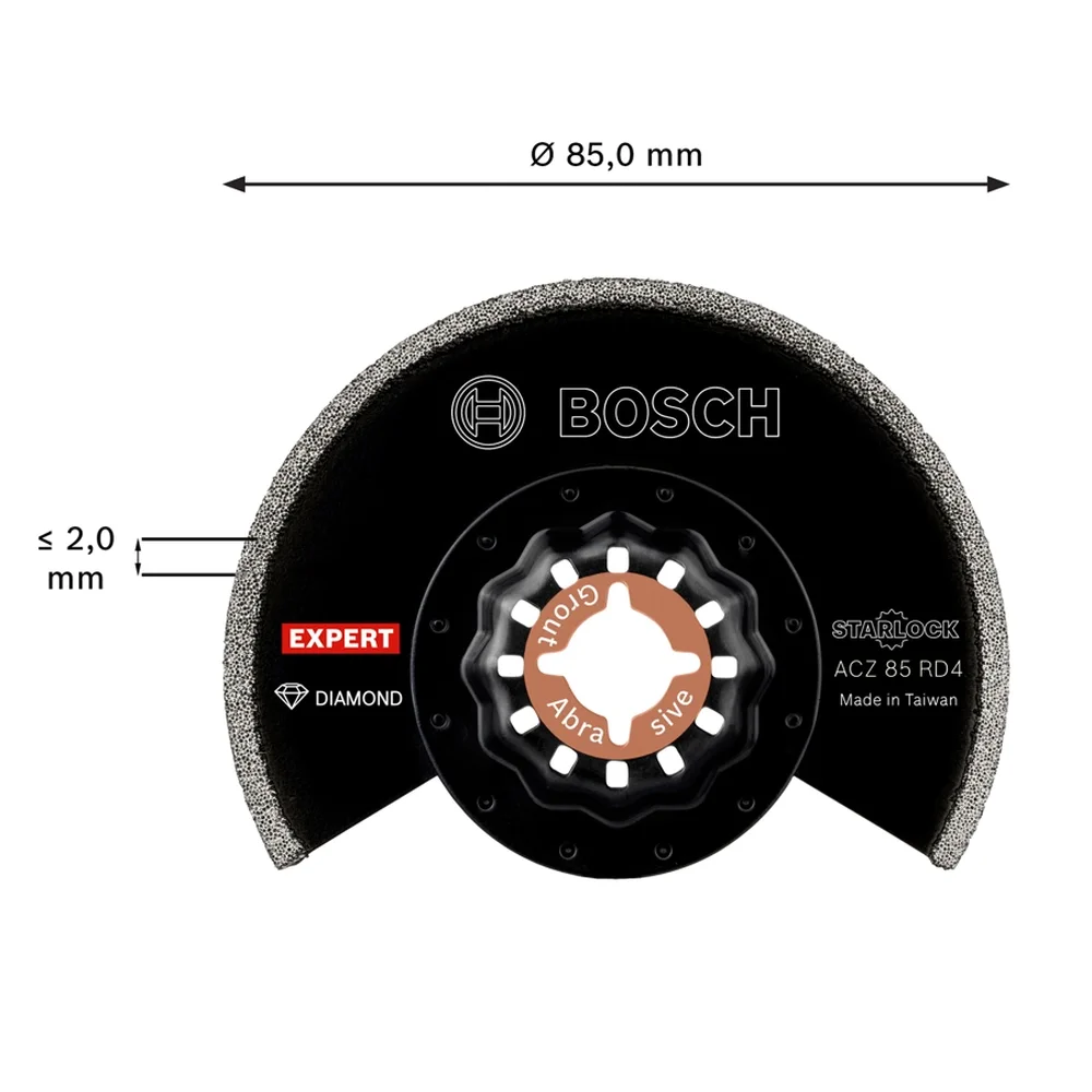 Bosch EXPERT Starlock Diamond Grout & Abrasive Segment Blade, ACZ85RD4 (85 mm)