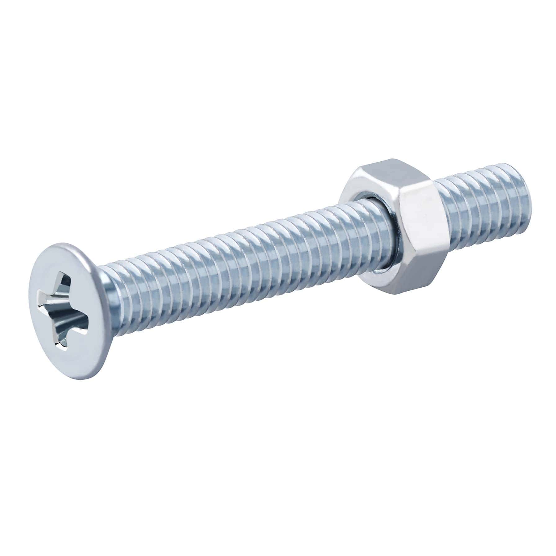 Diall M3 Carbon Steel Countersunk Machine Screw & Nut (25 mm, 20 Pc.)