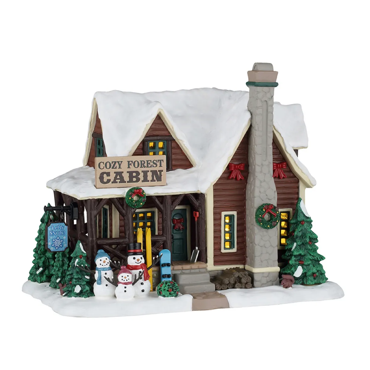 Lemax Cozy Forest Cabin Includes Adaptor (Multicolor, L 22 x W 12.8 x H 16 cm)