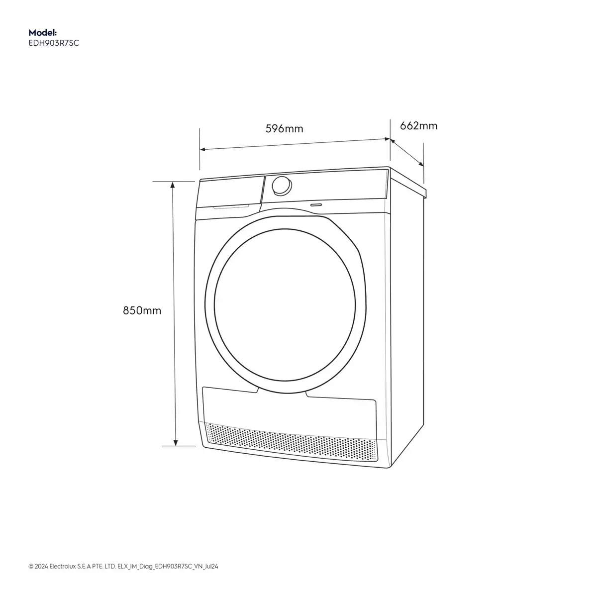 Electrolux Ultimate Care 700 Freestanding Heat Pump Tumble Dryer, EDH903R7SC (9 Kg)
