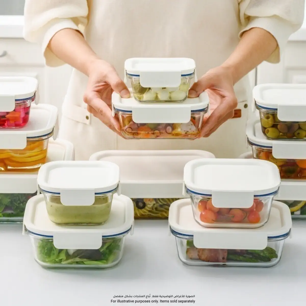Lock & Lock The Clear Glass Square Food Container (Mint, 630 ml)