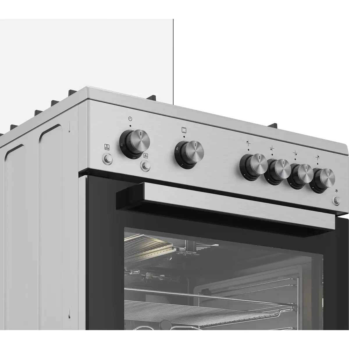 Beko Freestanding 4-Burner Fan-Assisted Gas Cooker, FSHT61121DXL (64 L, 85 x 60 x 60 cm)