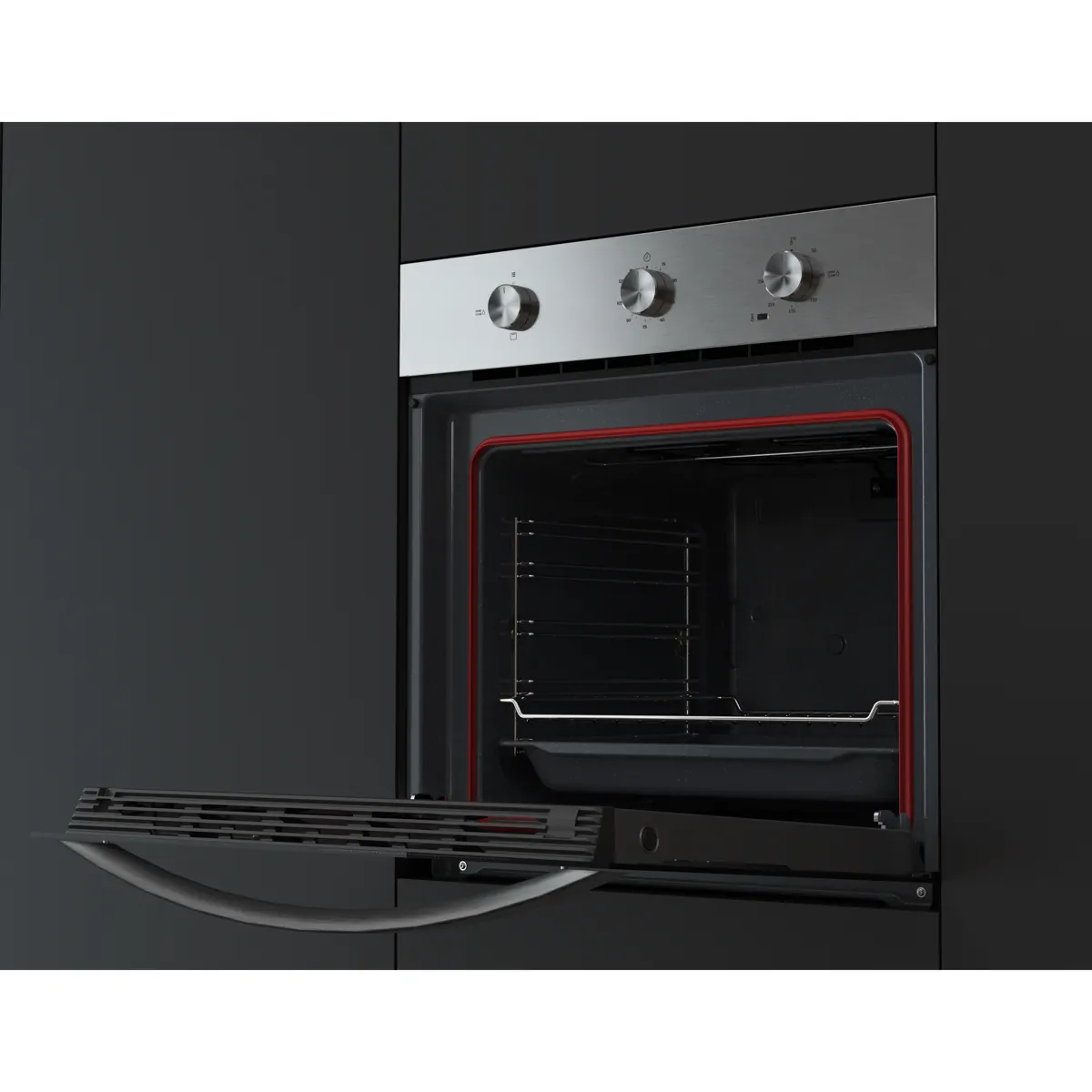 فرن تيكا التقليدي مع 3 وظائف طبخ ونظام هيدروكلين، NEO HBB 5350 SS (77 لتر)