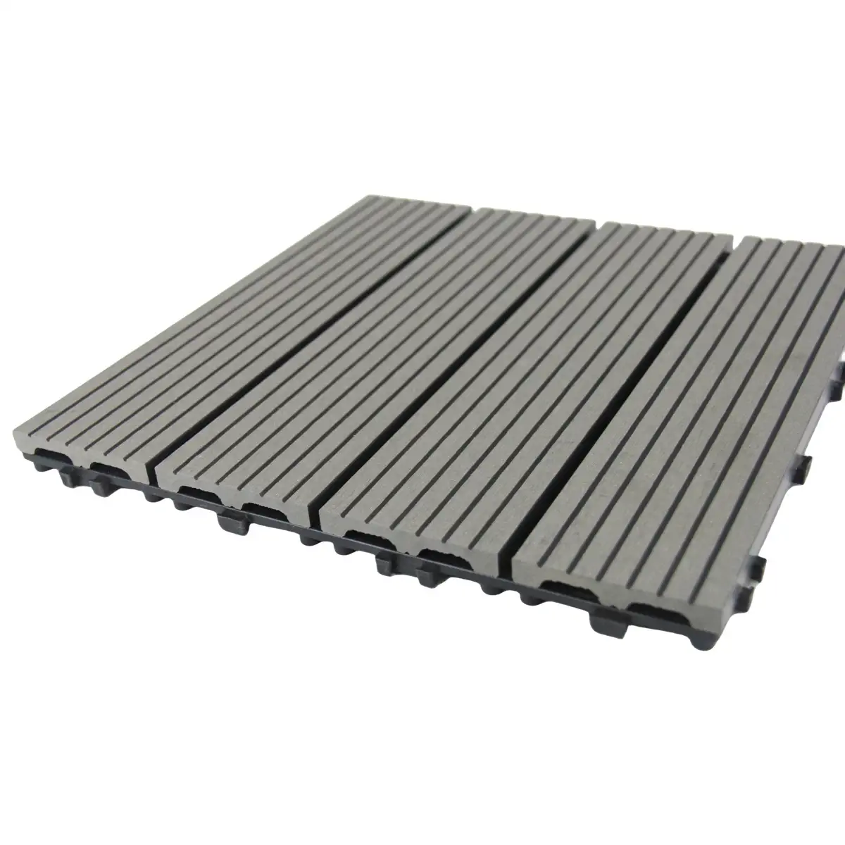 Garden Plastic Floor Decking Tiles (Grey, 30 x 30 x 2 cm, 11 Pc.)
