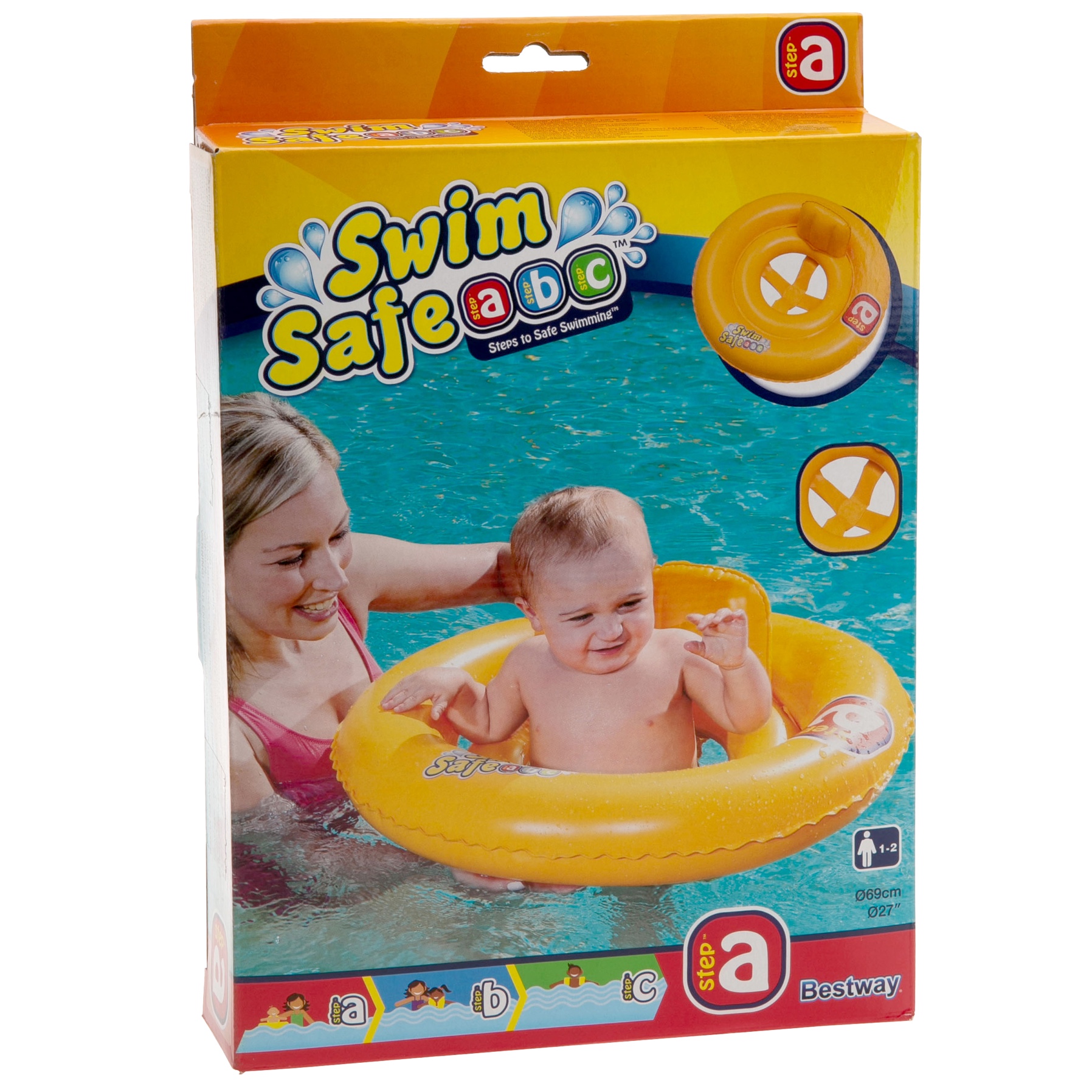 Bestway Swim Safe Double Ring Baby Seat (69 cm, Yellow)
