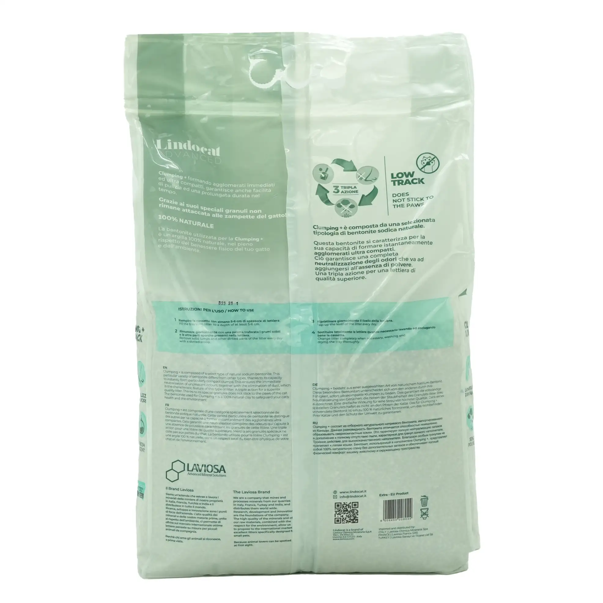Lindocat Natural Fragrance-Free Bentonite Advanced Clumping+ Low Track Cat Litter (10 L)