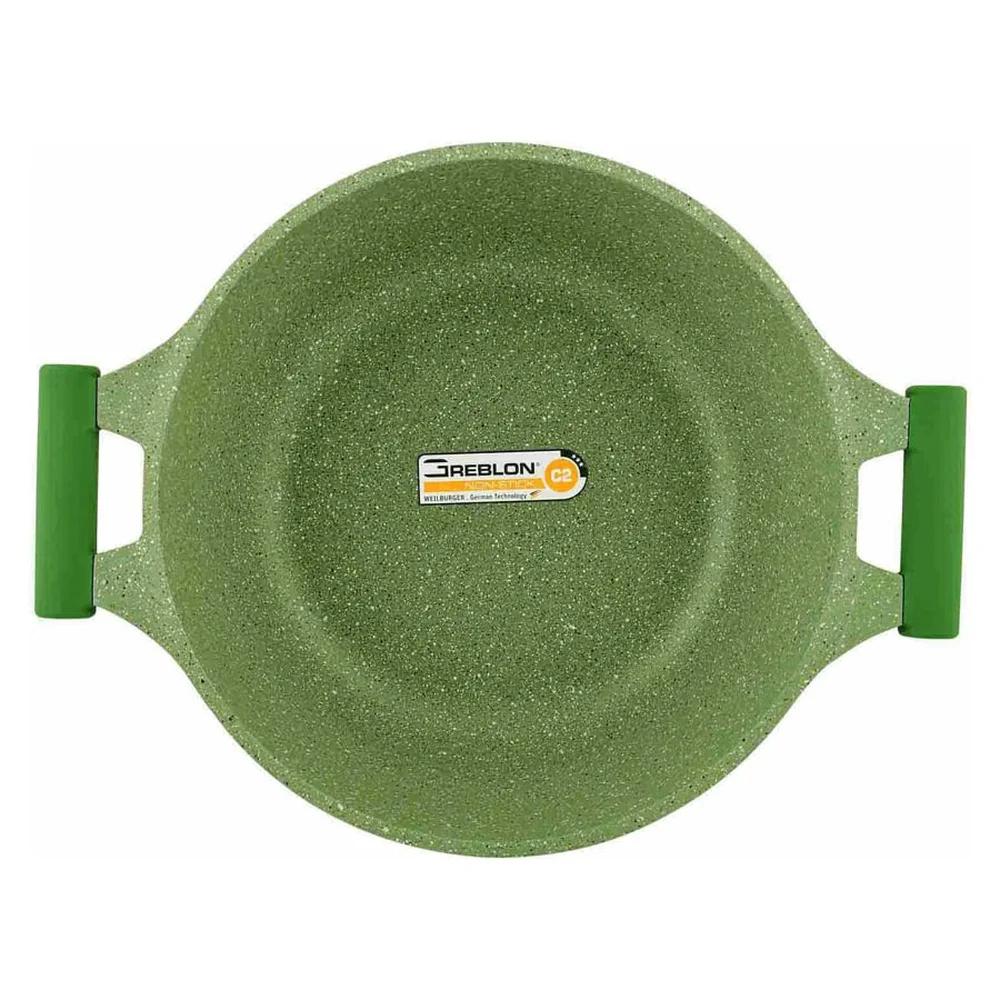 Prestige Essentials Non-Stick Granite Casserole W/Lid & Aluminum Base (34 cm, Green)