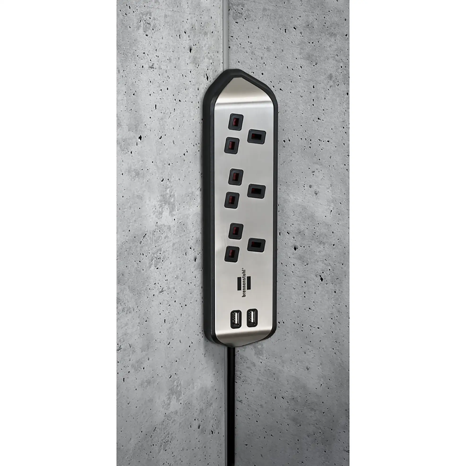 Brennenstuhl 3-Way Extension Cord W/USB-A Sockets, 1153593410 (2 m)