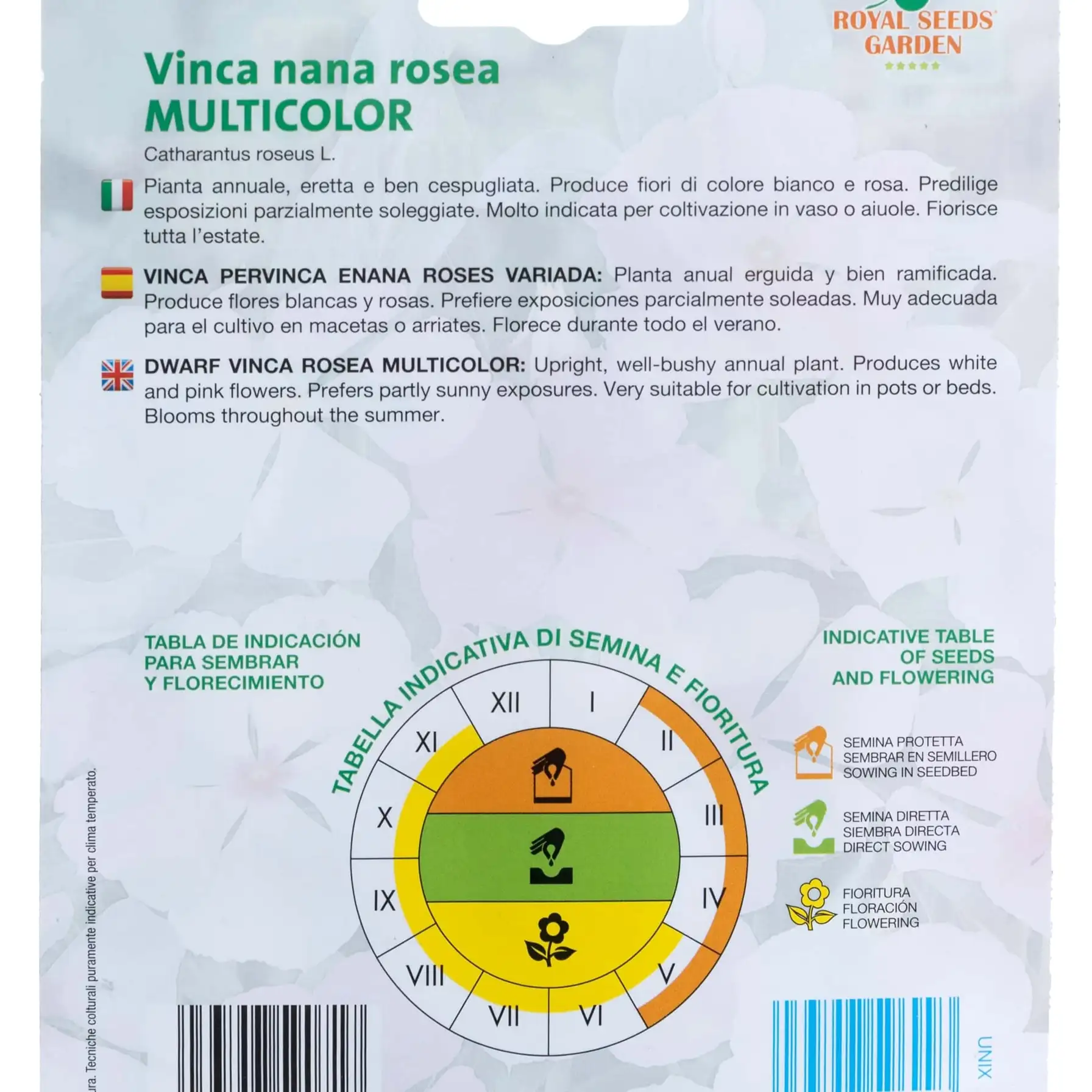 Royal Seeds Multicolor Dwarf Vinca Seed Pack (0.25 g)