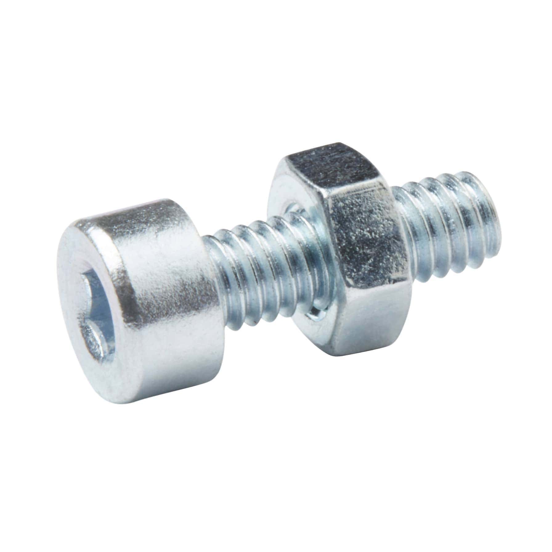 Diall M4 Cylindrical Carbon Steel Set Screw & Nut (12 mm, 20 Pc.)