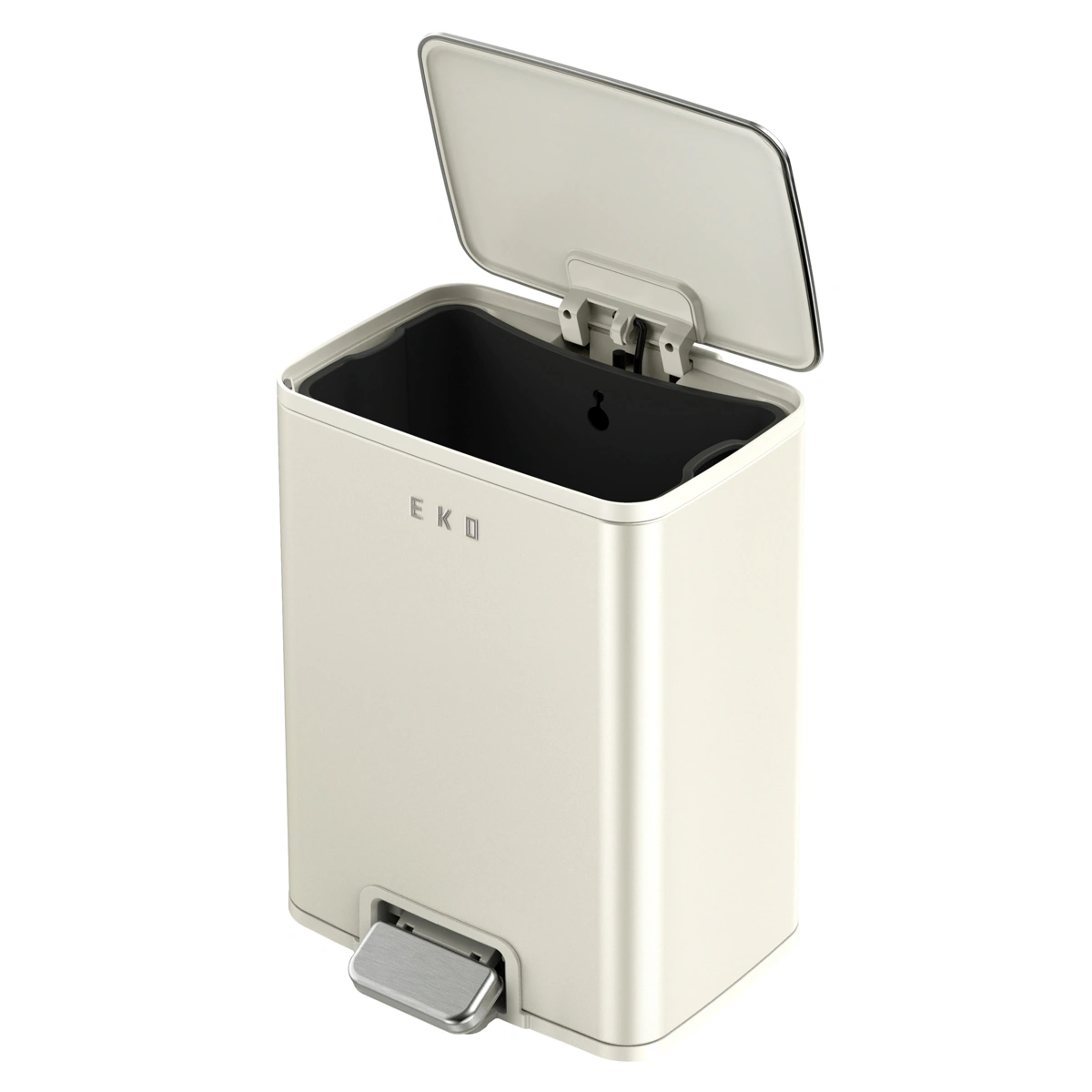 Eko Marina Stainless Steel Step Bin (28.1 x 24.4 x H. 36.1 cm, 11 L, Vanilla)