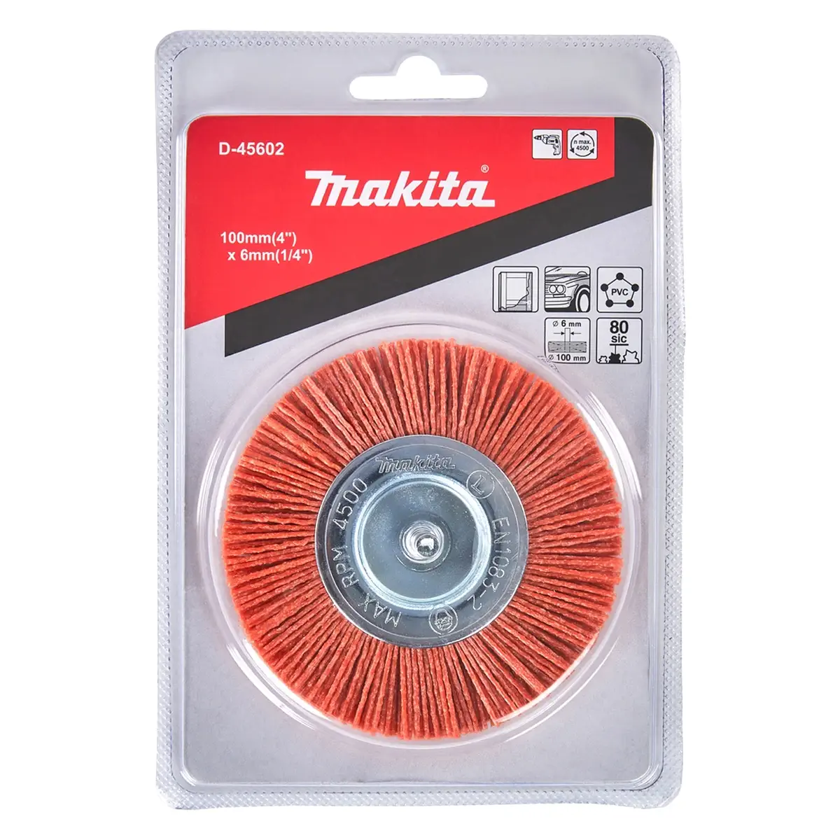 Makita Nylon Brush Wheel For Drill, D-45602 (10 cm)