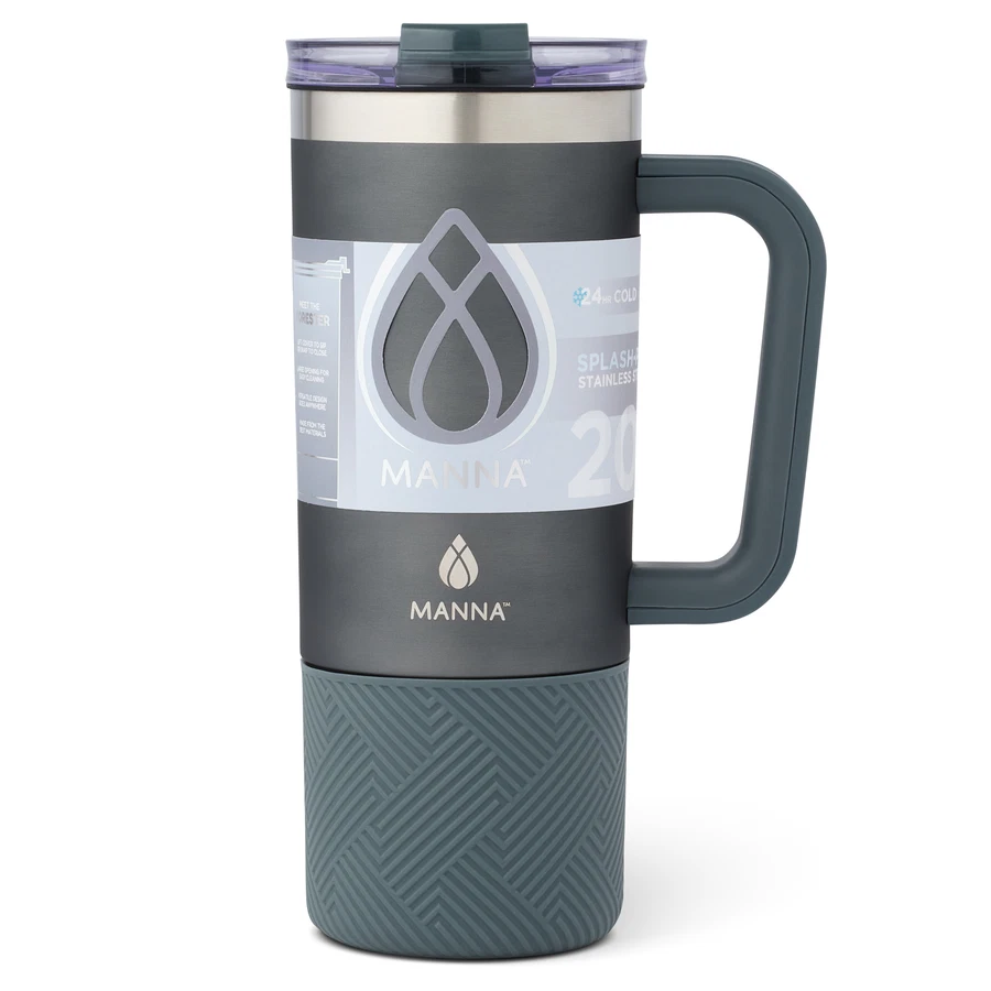 Manna Forester Stainless Steel Water Bottle (Obsidian Matte, 591 ml)