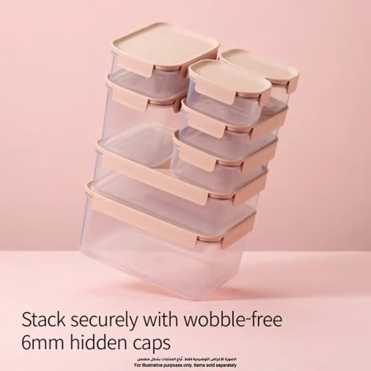 Lock & Lock Classic Plus Plastic Square Food Container (Pink, 860 ml)