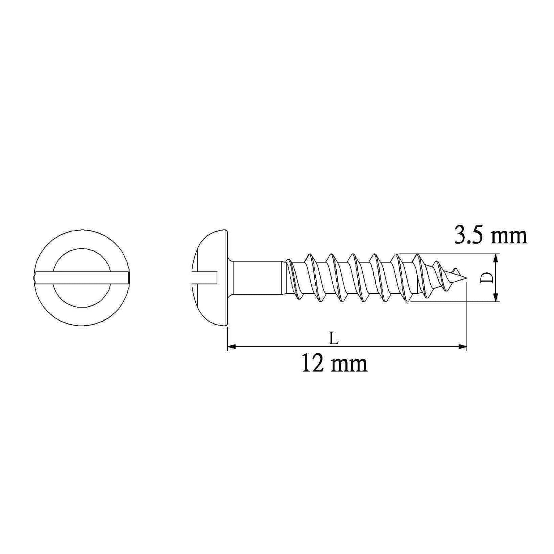 Diall Carbon Steel Dome Wood Screw Pack (3.5 x 12 mm, 25 Pc.)