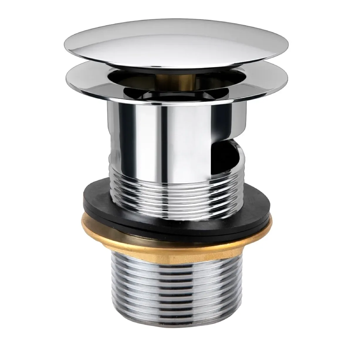 Bold Techno Slotted Nbr Seal Mushroom Cover Design Click Clac Valve (Dia.66 cm, L.78 cm, Chrome Plated)