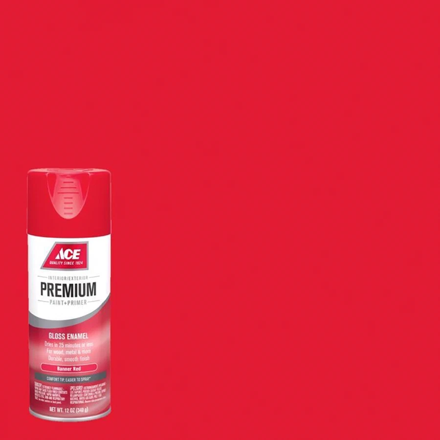 Ace Premium Gloss Banner Red Paint & Primer Enamel Spray (340 g)