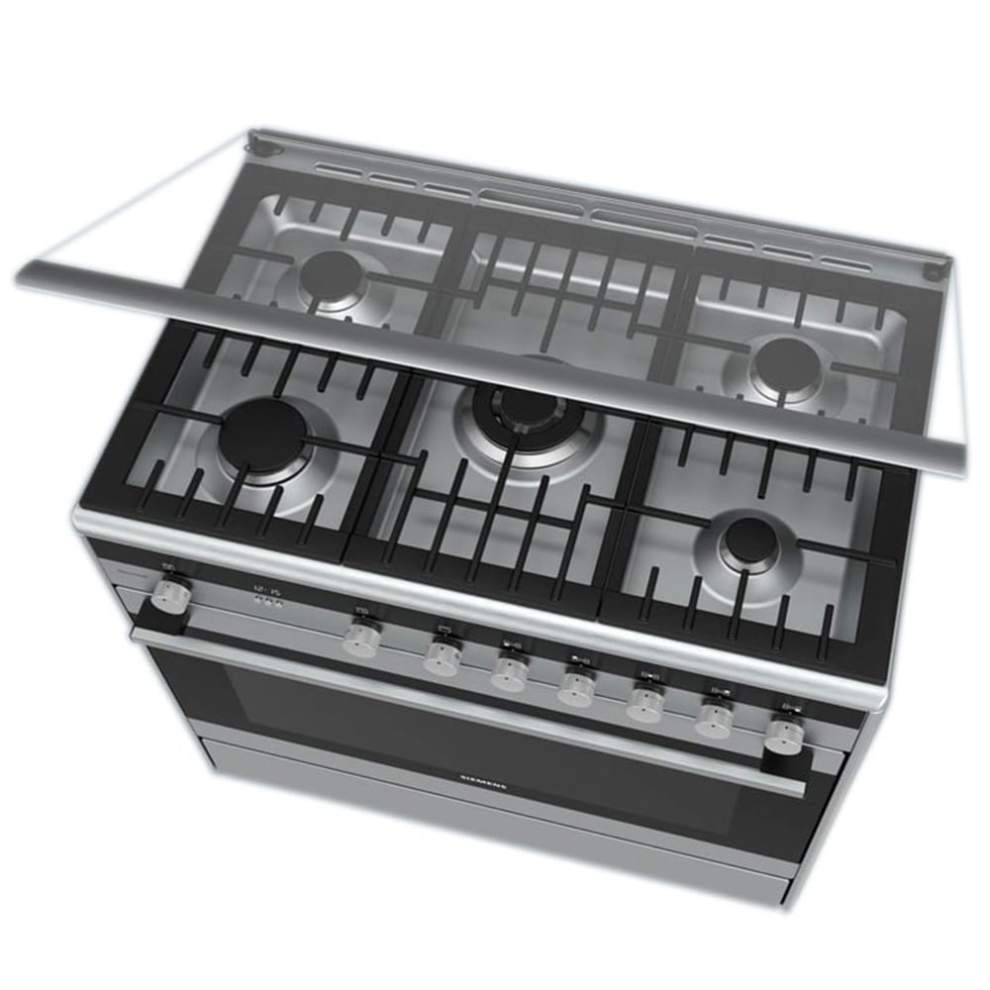 Siemens HG73G8357M Gas Cooker (84 x 60 x 89 cm, 5 Burners, Silver)