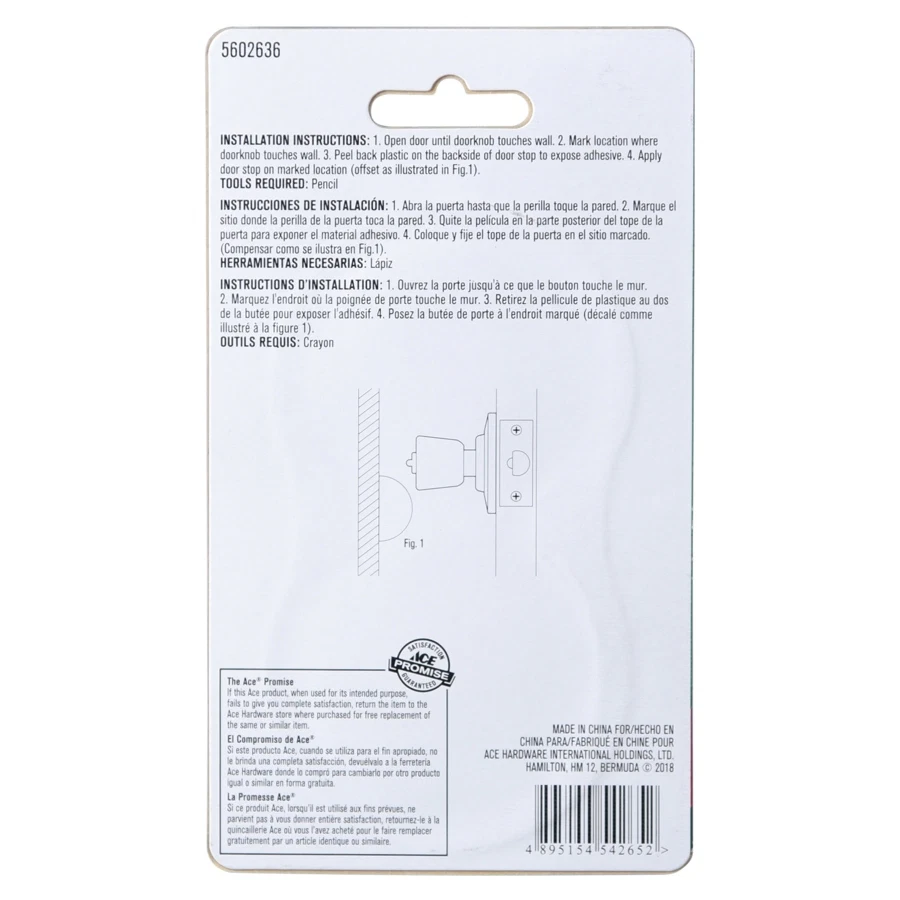 Ace Plastic Door Stop Wall Cushion Pack (Almond, 6 cm, 2 Pc.) 