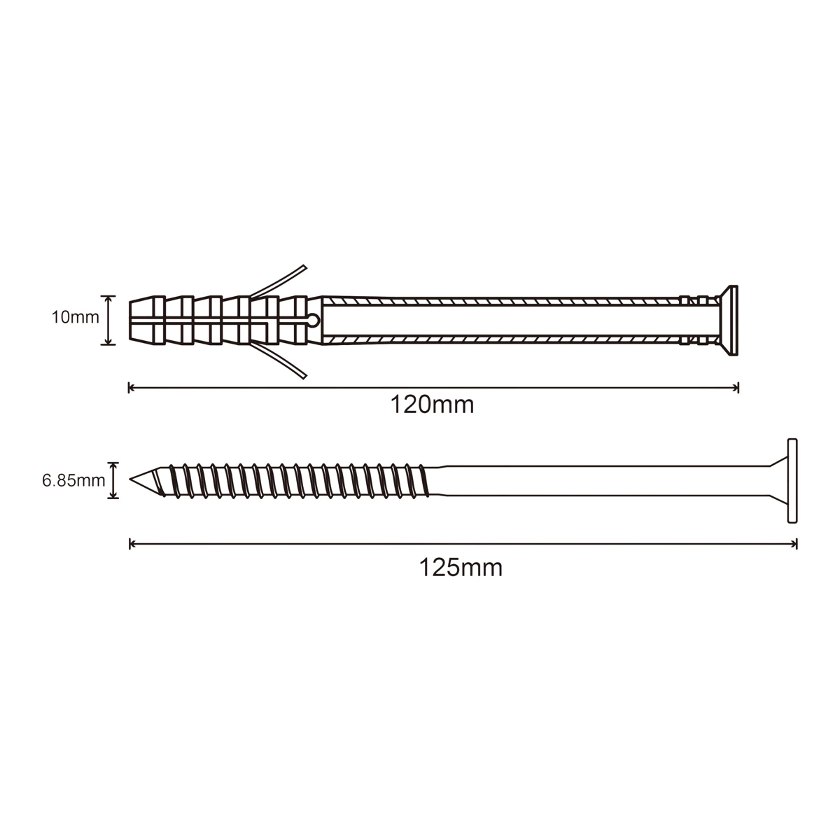 تثبيت إطار مسطح Diall TX (قطر 10 مم × طول 120 مم، 6 قطع)