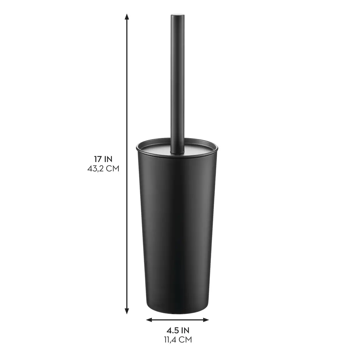 Interdesign Patton Bowl Stainless Steel Toilet Brush (Black, 11.6 x 11.6 x 24 cm)