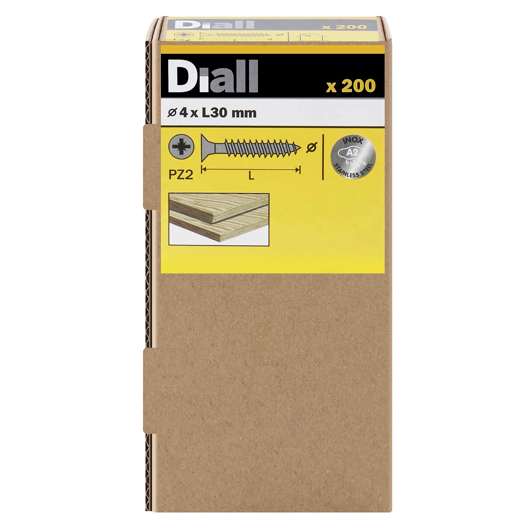 Diall Stainless Steel Wood Screw Pack (4 x 30 mm, 200 Pc.)