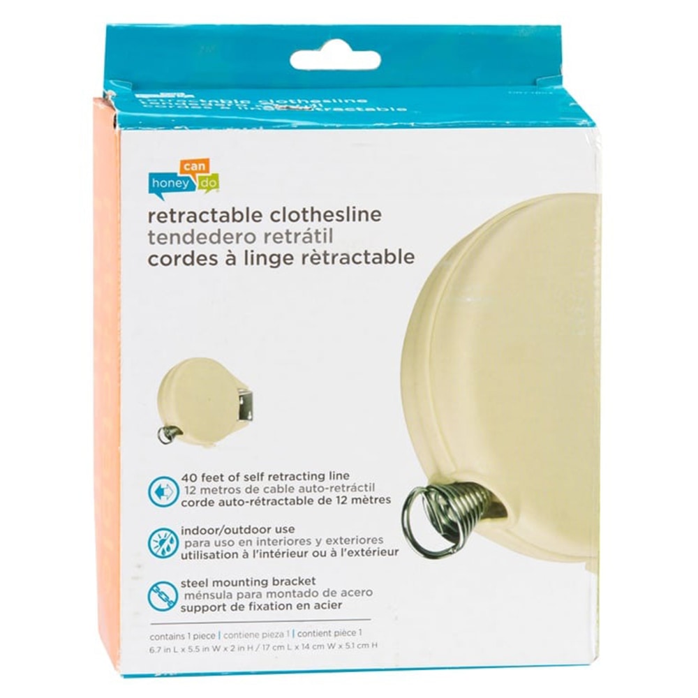 Honey-Can-Do Retractable Clothesline (12 m, White)