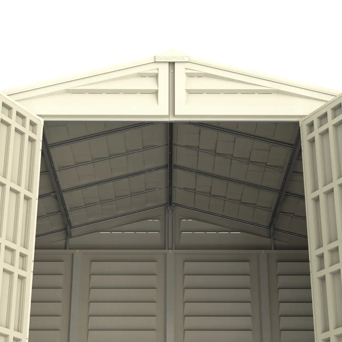 Duramax Aluminium & Vinyl Plastic Storage Shed (Ivory, 325 x 247 x 233 cm)