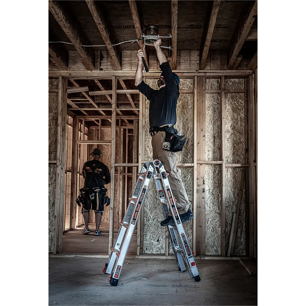 Little Giant Aluminum Multi-Position Extension Ladder W/Ratchet Leg Levelers (5.18 m)