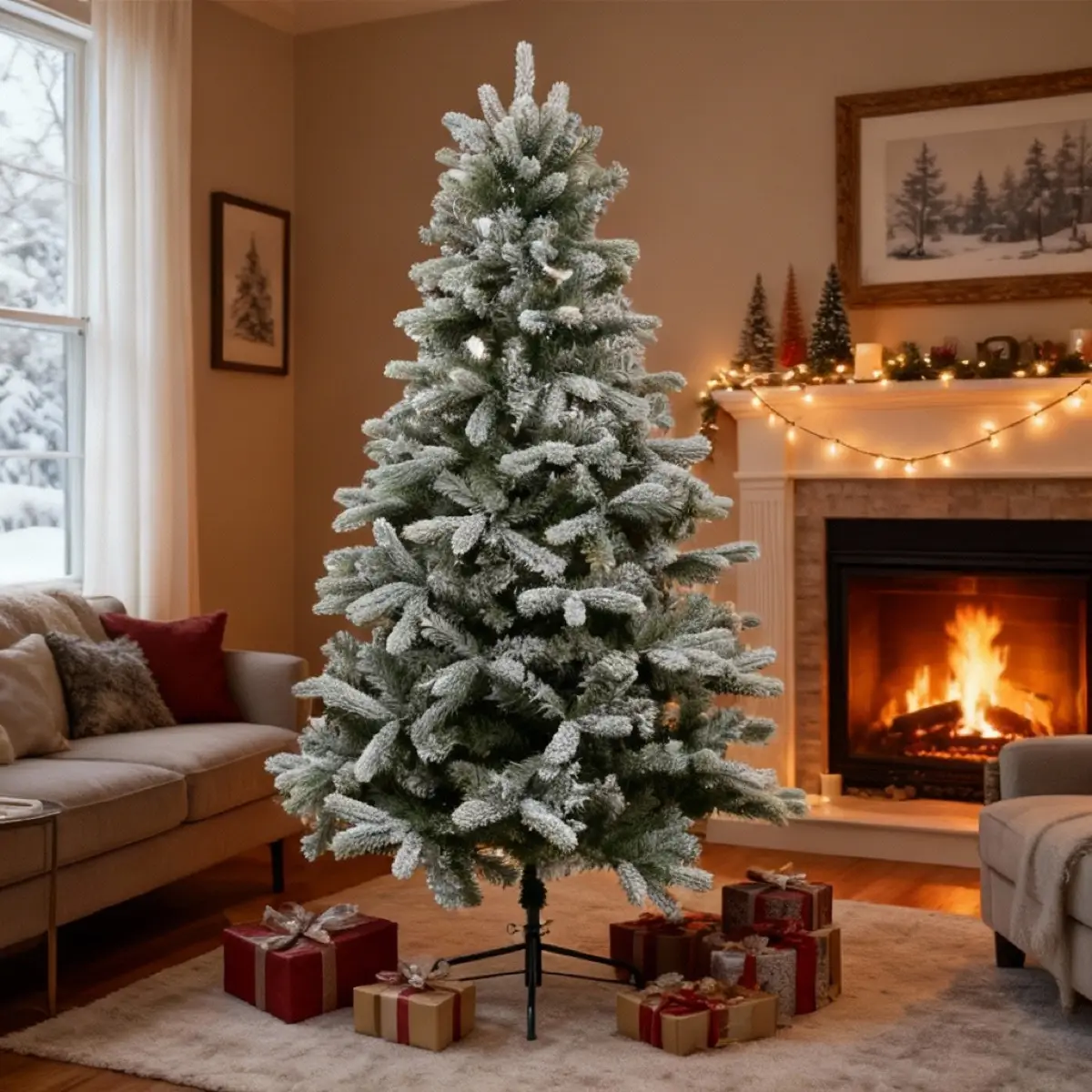 Snowstorm Flocked Artificial Christmas Tree (2.4 m)