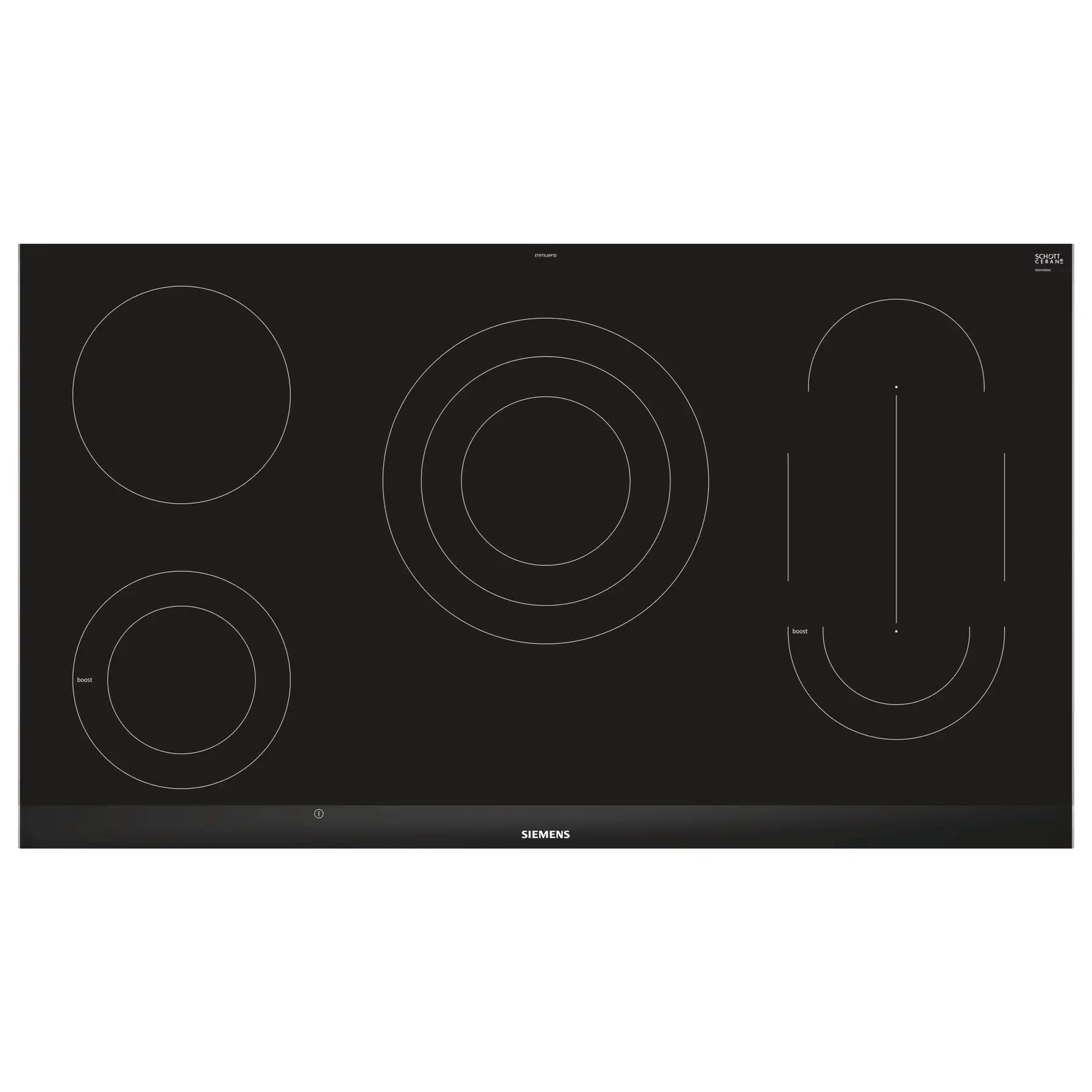 Siemens iQ500 Built-In 5-Zone Electric Hob, ET975LMP1D (4.5 x 91.2 x 52 cm)