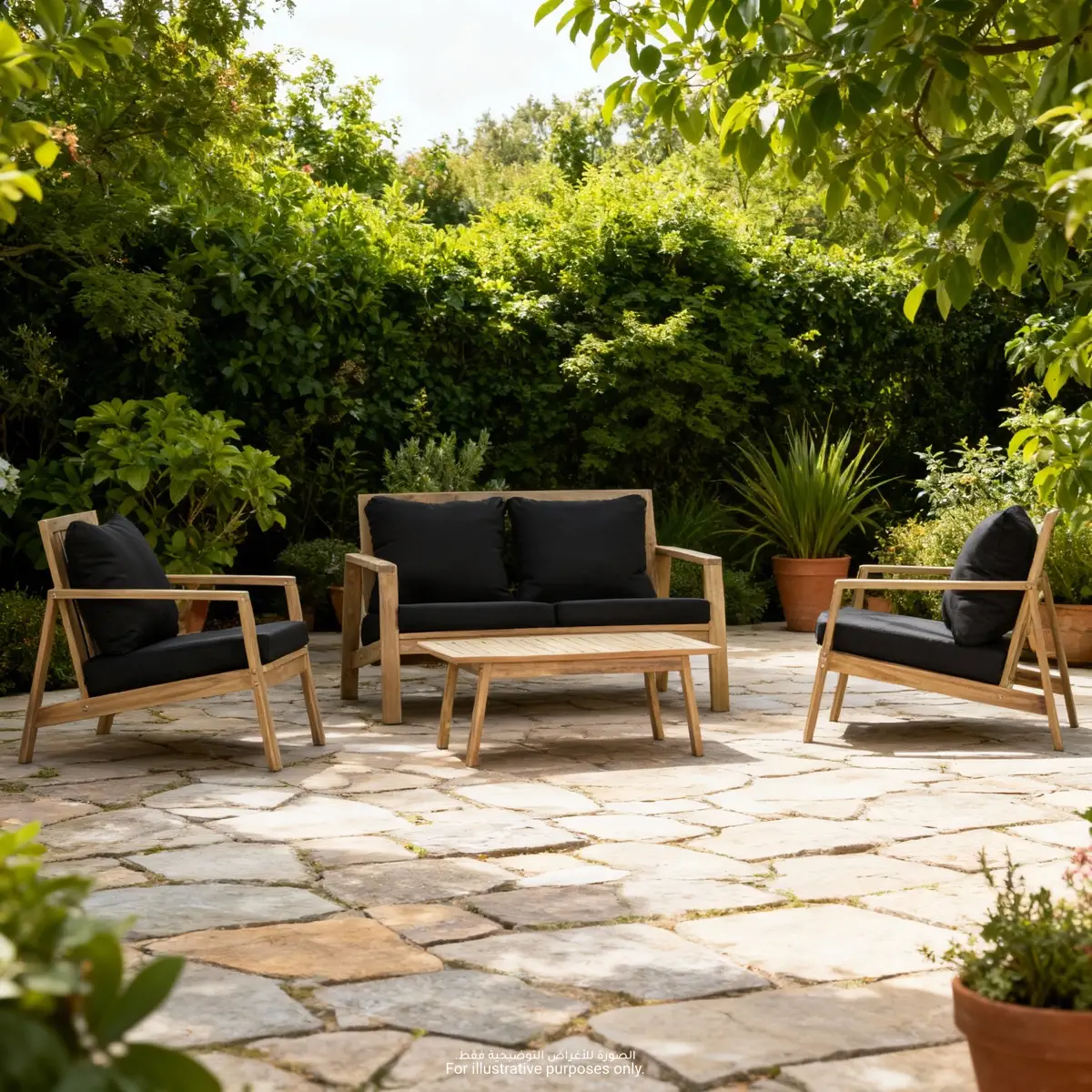Canyon 4-Seater Acacia Wood Outdoor Sofa Set