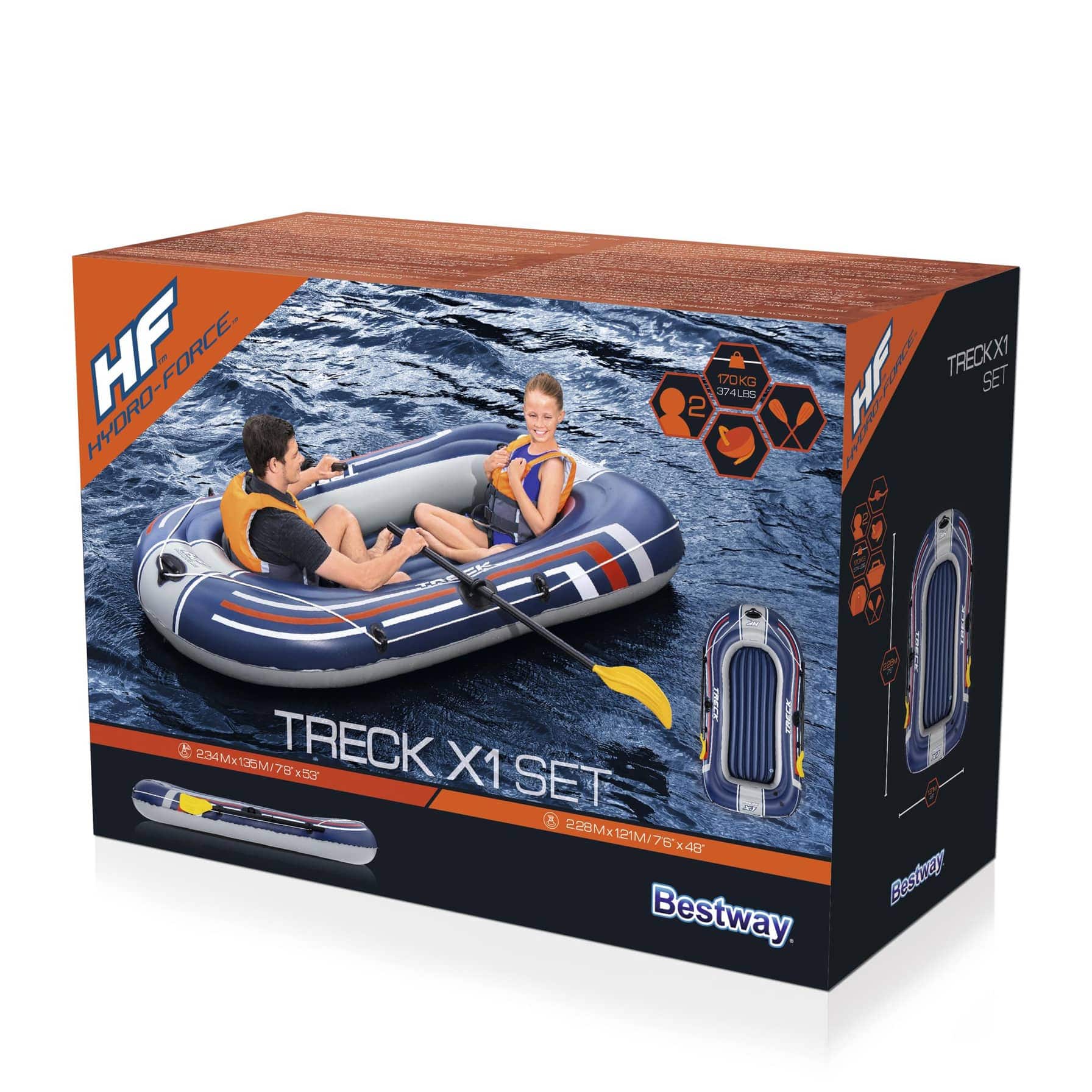 Bestway Hydro-Force Trek X1 Inflatable Boat Set (228 x 121 cm)