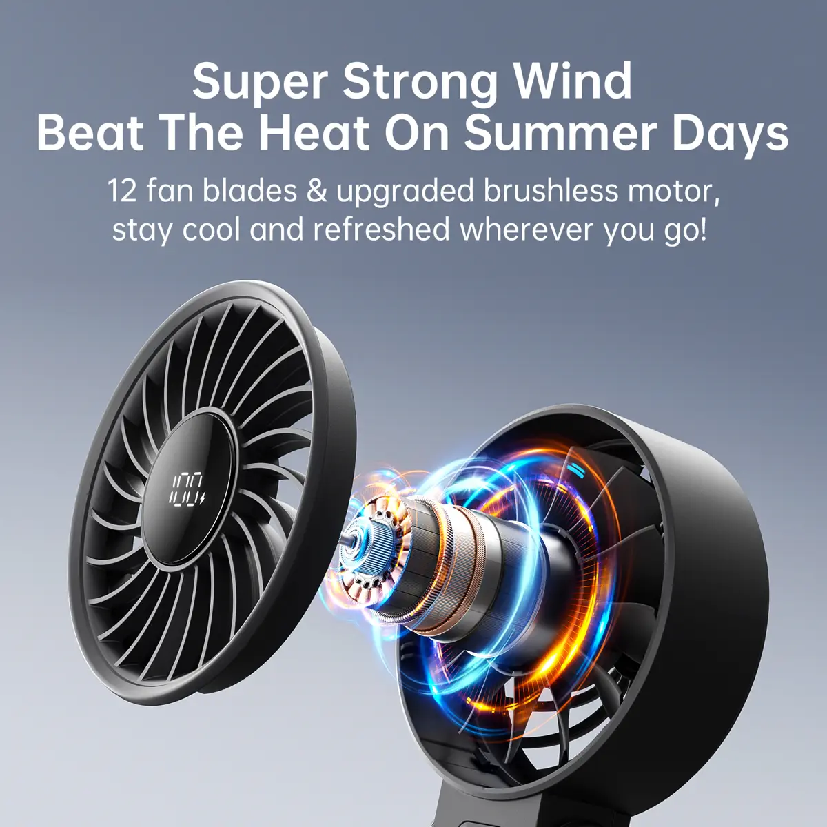 Jisulife Life 7 Rechargeable Handheld Fan (Black, 3600 mAh)