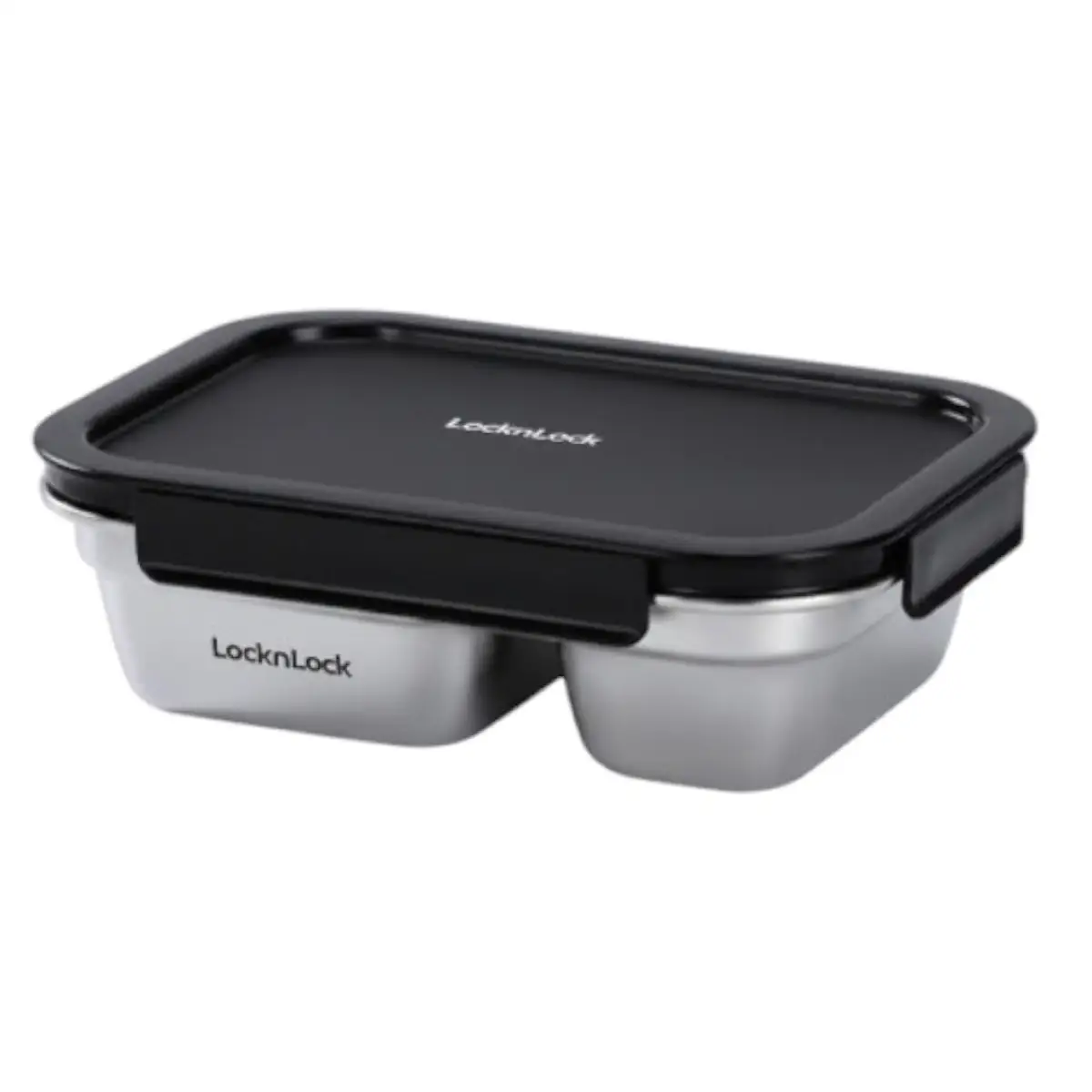Lock & Lock Stainless Steel Stackable Rectangle Lunch Box W/Divider (1 L)