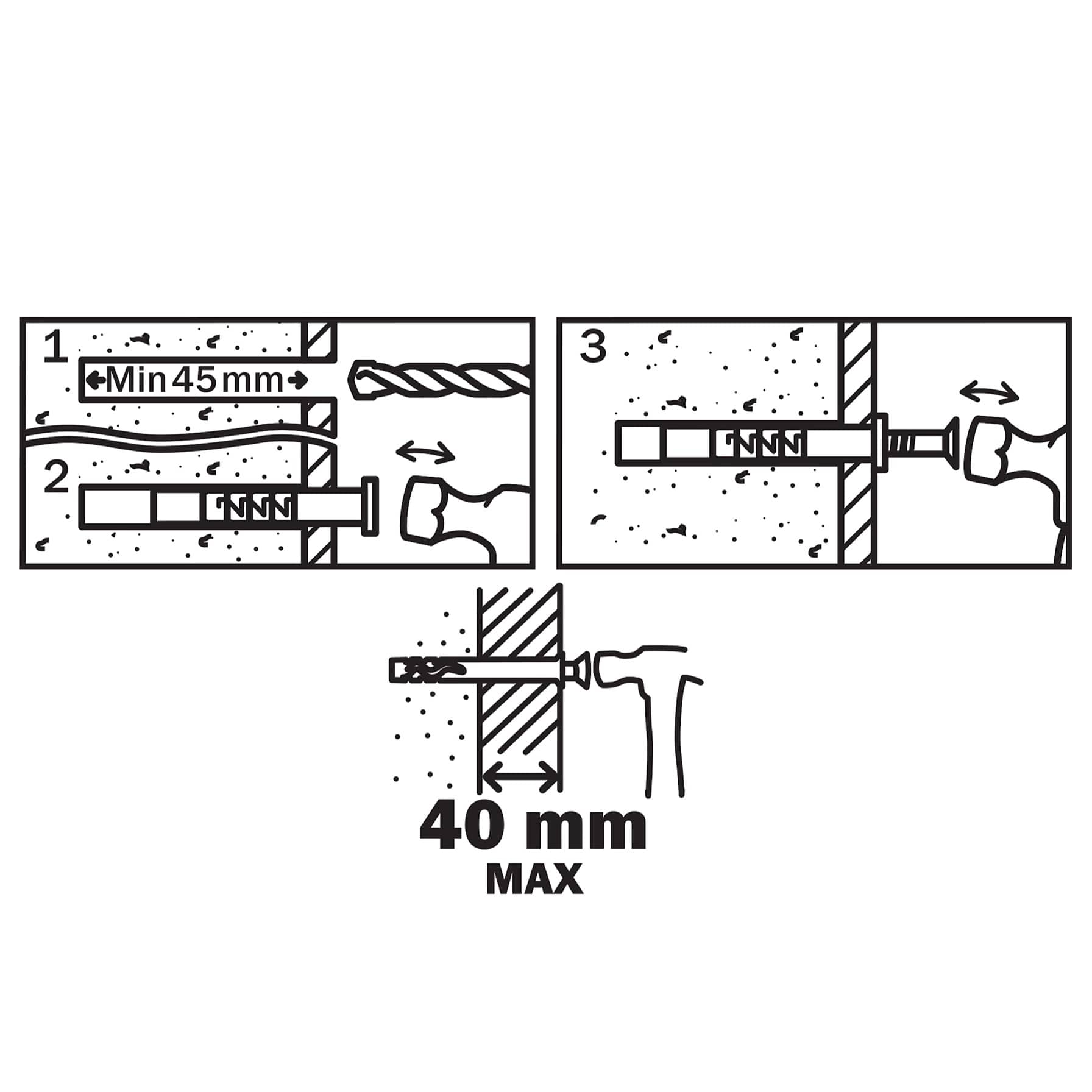 Diall Nylon Mushroom Hammer-In Plug Pack (8 x 80 mm, 10 Pc.)