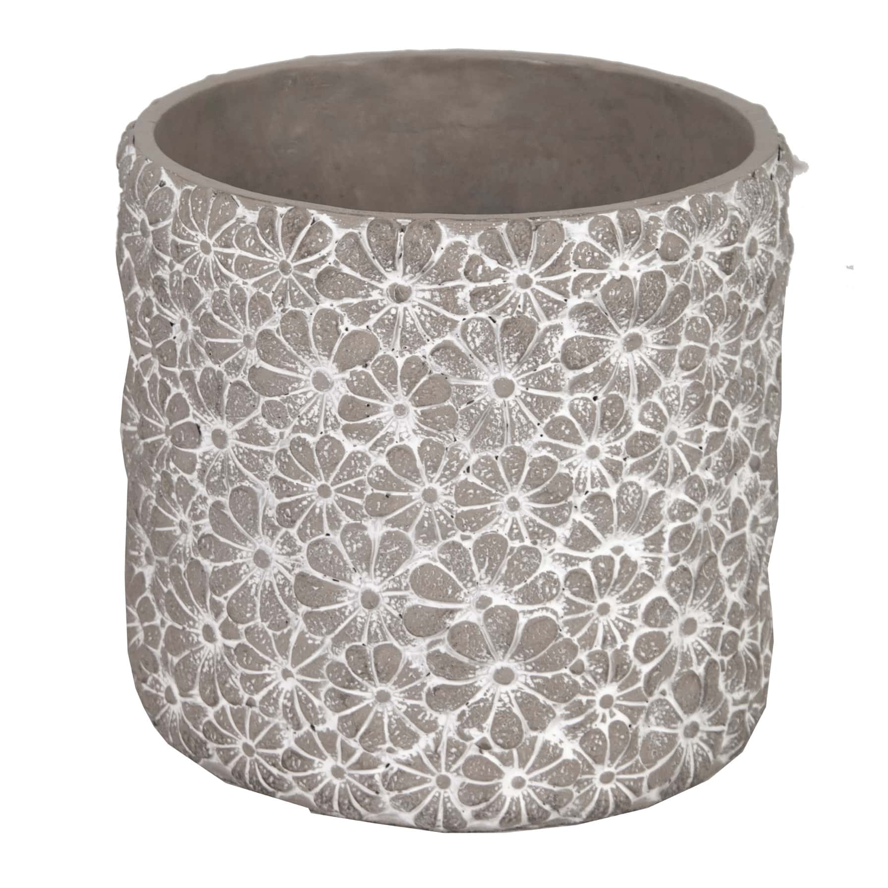 Glazed Terracotta Ciao Daisy Cylinder Plant Pot Set Generic (32 x 32 x 29 cm)