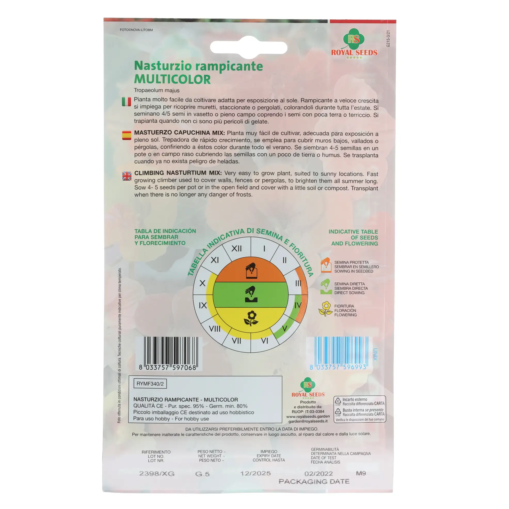 Royal Seeds Climbing Nasturtium Seed Pack