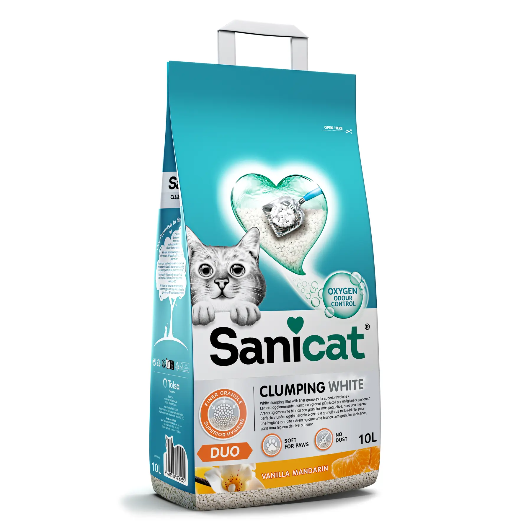 Sanicat Clumping White Duo Cat Litter (10 L)