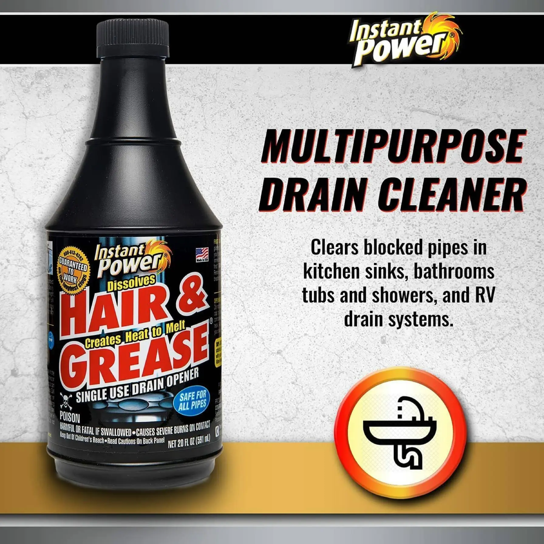Instant Power Hair & Grease Liquid Drain Opener (0.59 L)