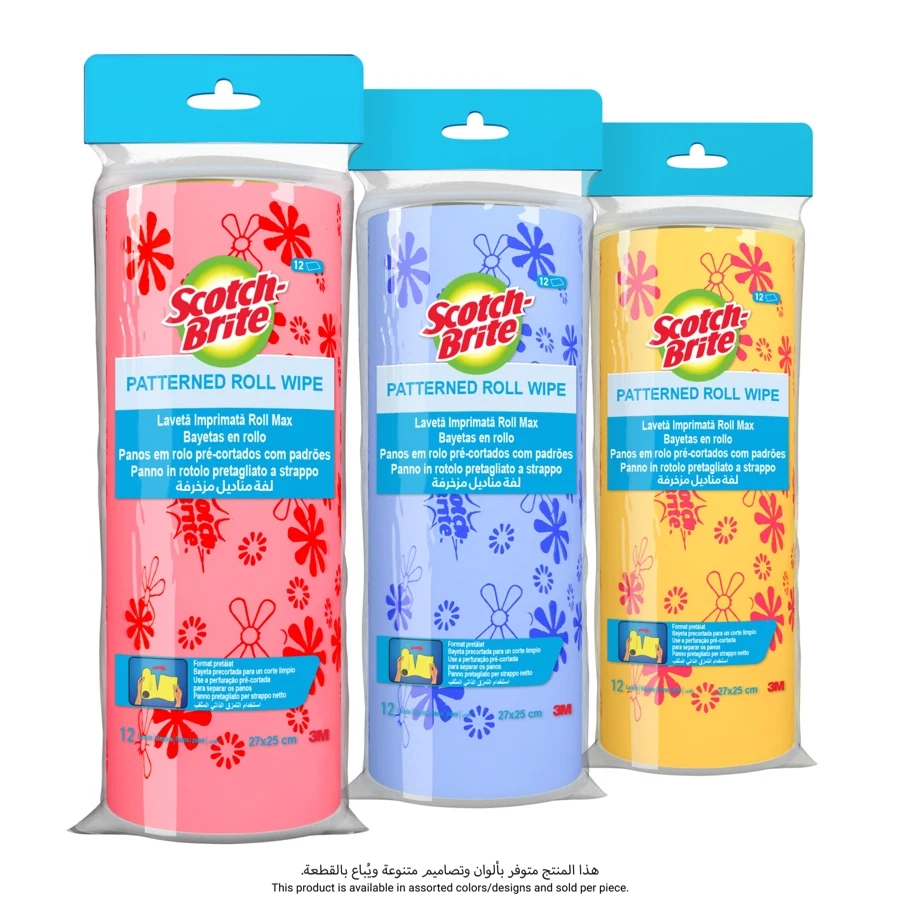 Scotch-Brite Patterned Roll Wipes Sheet Pack (12 Pc.)