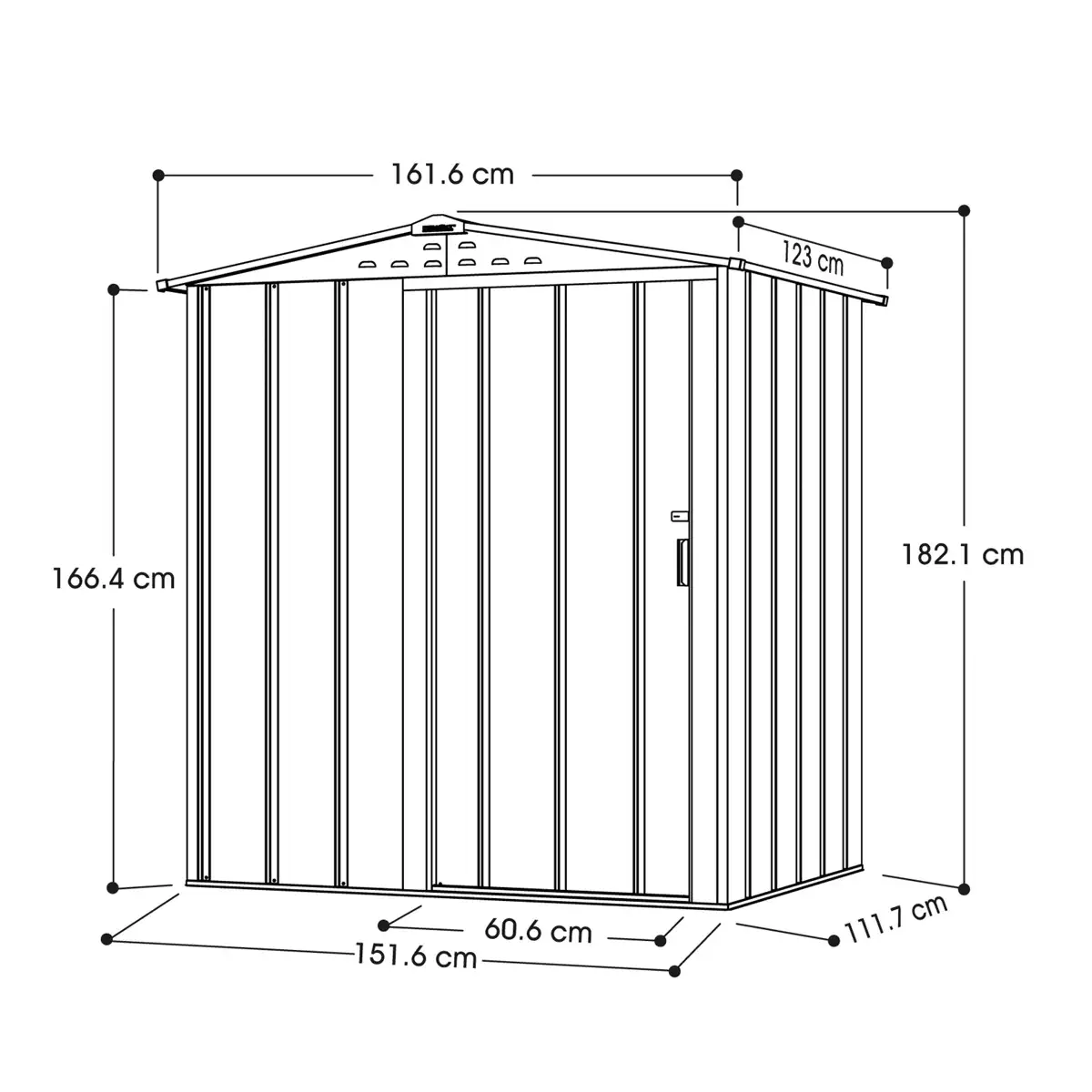 Duramax Steel Storage Shed (Green & White, 162 x 122 x 182 cm)